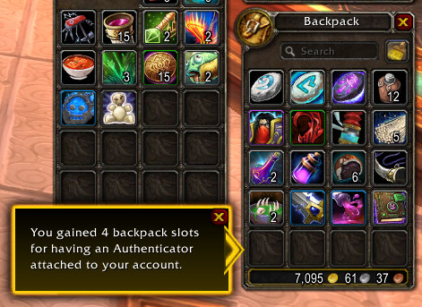 Extra Backpack Slots Wow